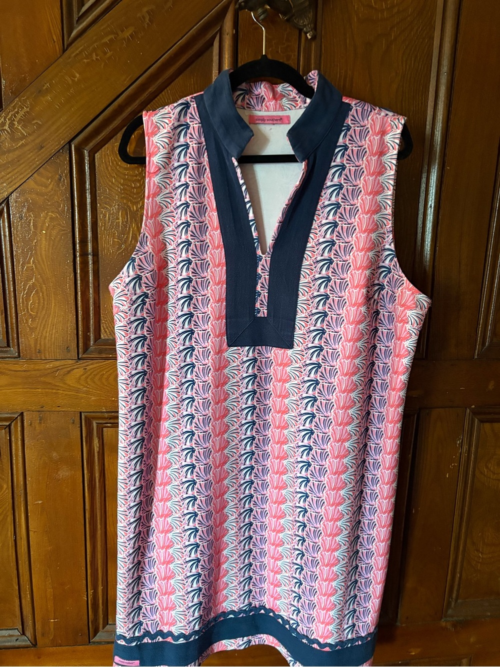 Simply Southern Pink & Navy Sleeveless Tunic Dress